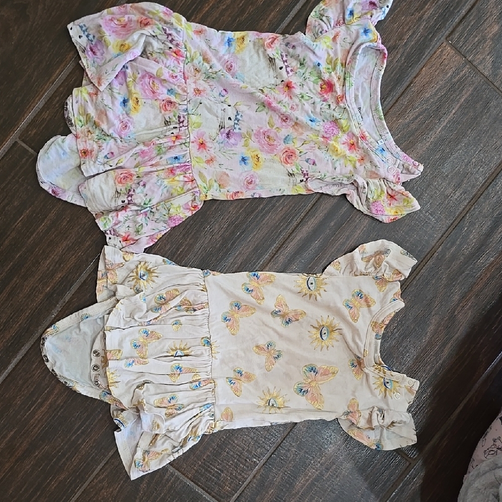 Floral Kids Tops Set Posh Peanut Evil 12-18monthz 3 Pieces Set